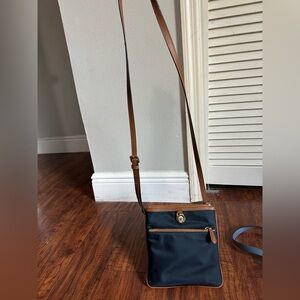Navy and Brown Crossbody Michael Kors Bag
